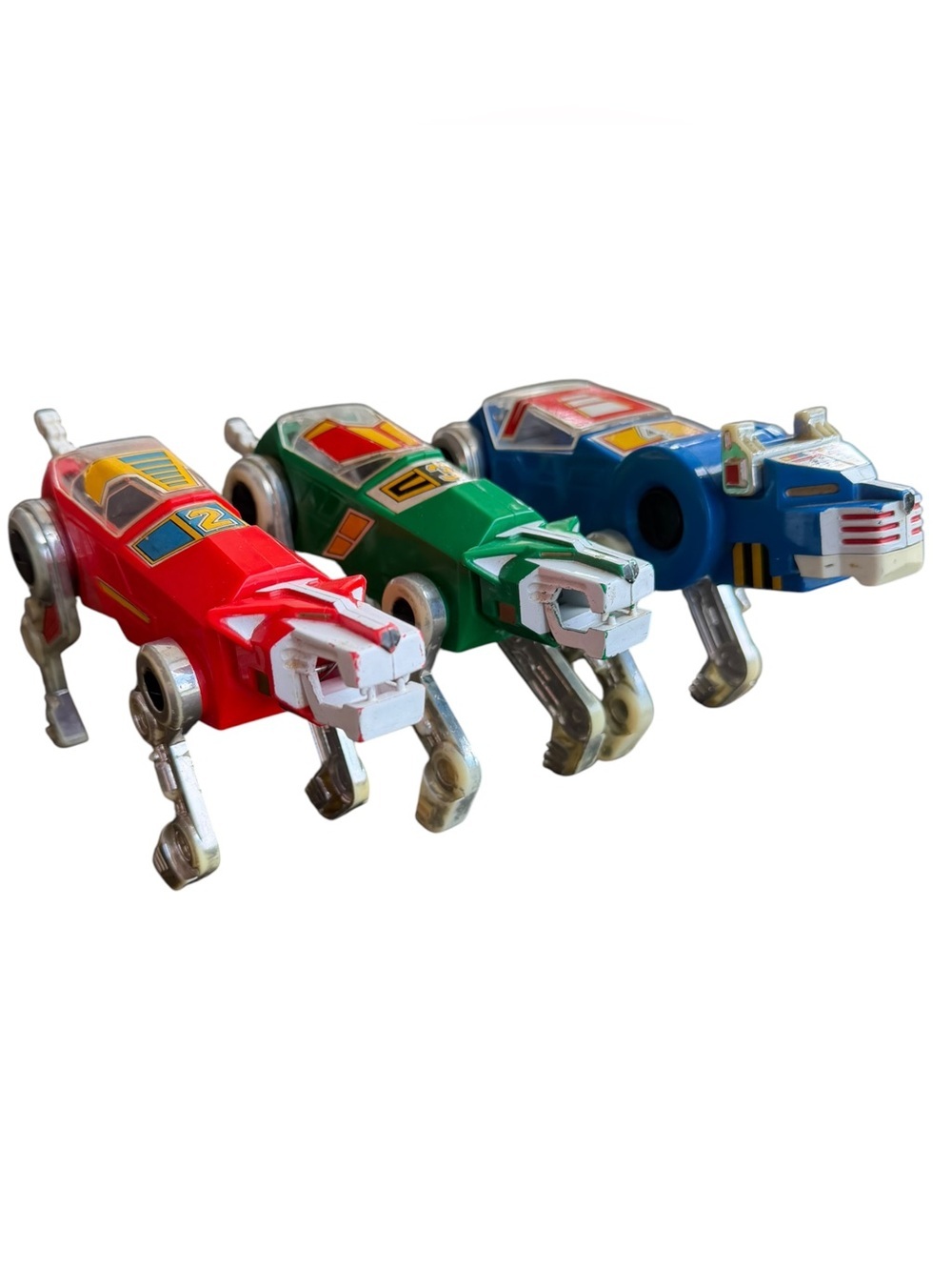 VTG 1984 Matchbox Voltron Defender of The Universe Lion Force Green Red Blue Set